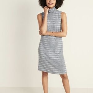 XxL Old Navy Gray and White Striped Midi Dress